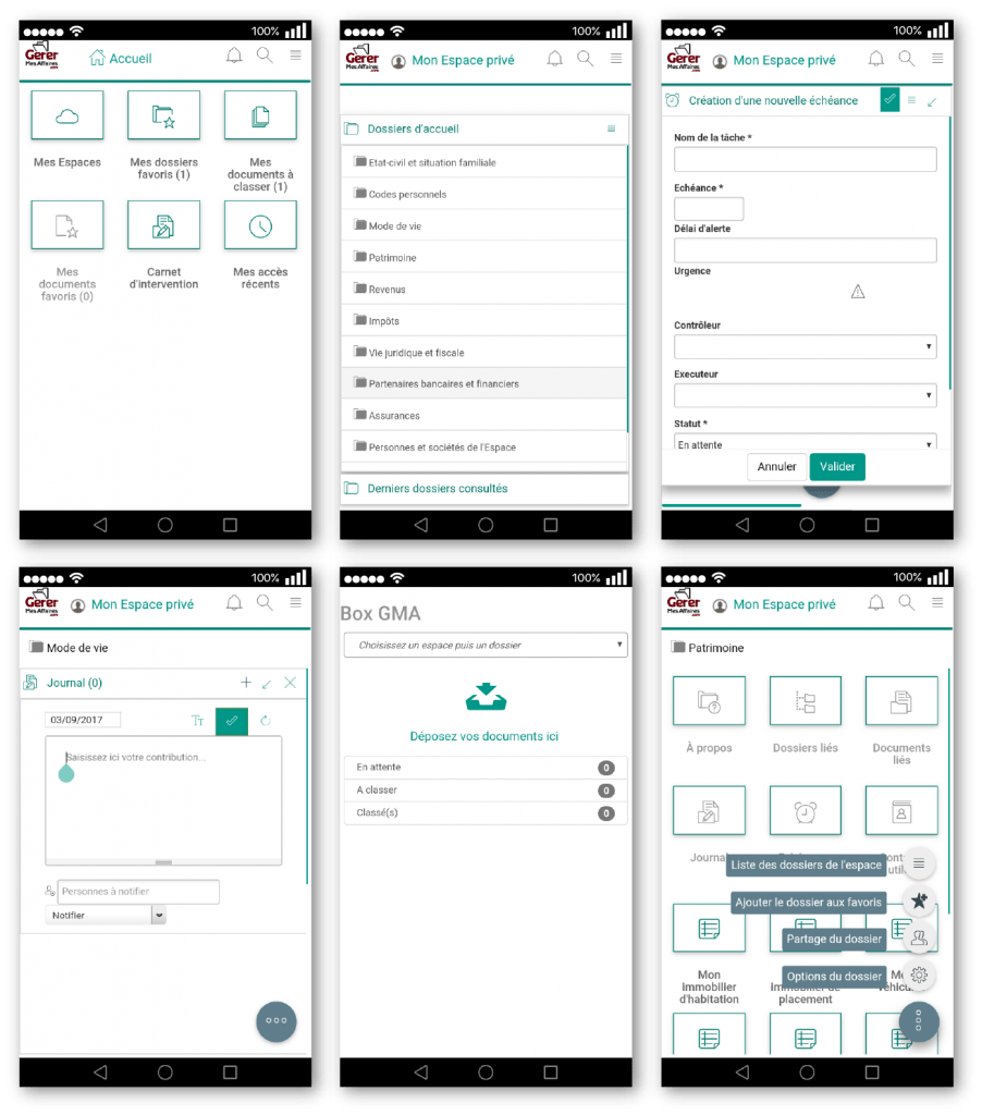 UI design de l'app mobile GMA Membre