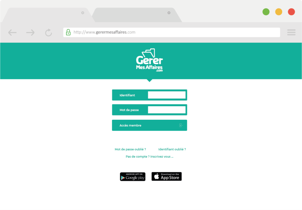navigateur GererMesAffaires.com coffre fort rh