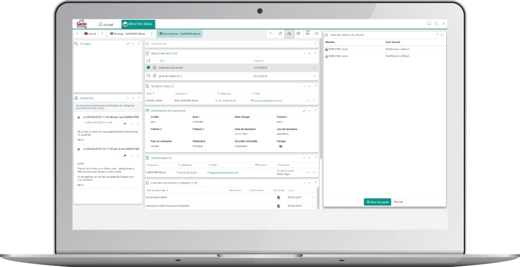 laptop GererMesAffaires.com gestion électronique des documents